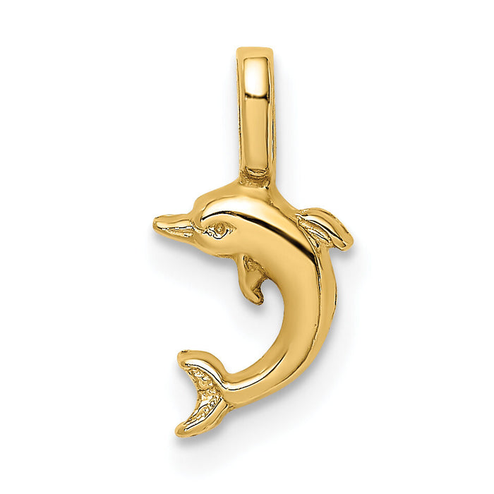 14K Mini Jumping Dolphin with Fixed Bail Charm-K7939