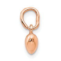 14K Rose Polished 3-D Puffed Heart Charm-K794