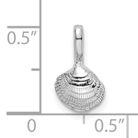 14K White Gold Mini Clam Shell Charm-K7940W