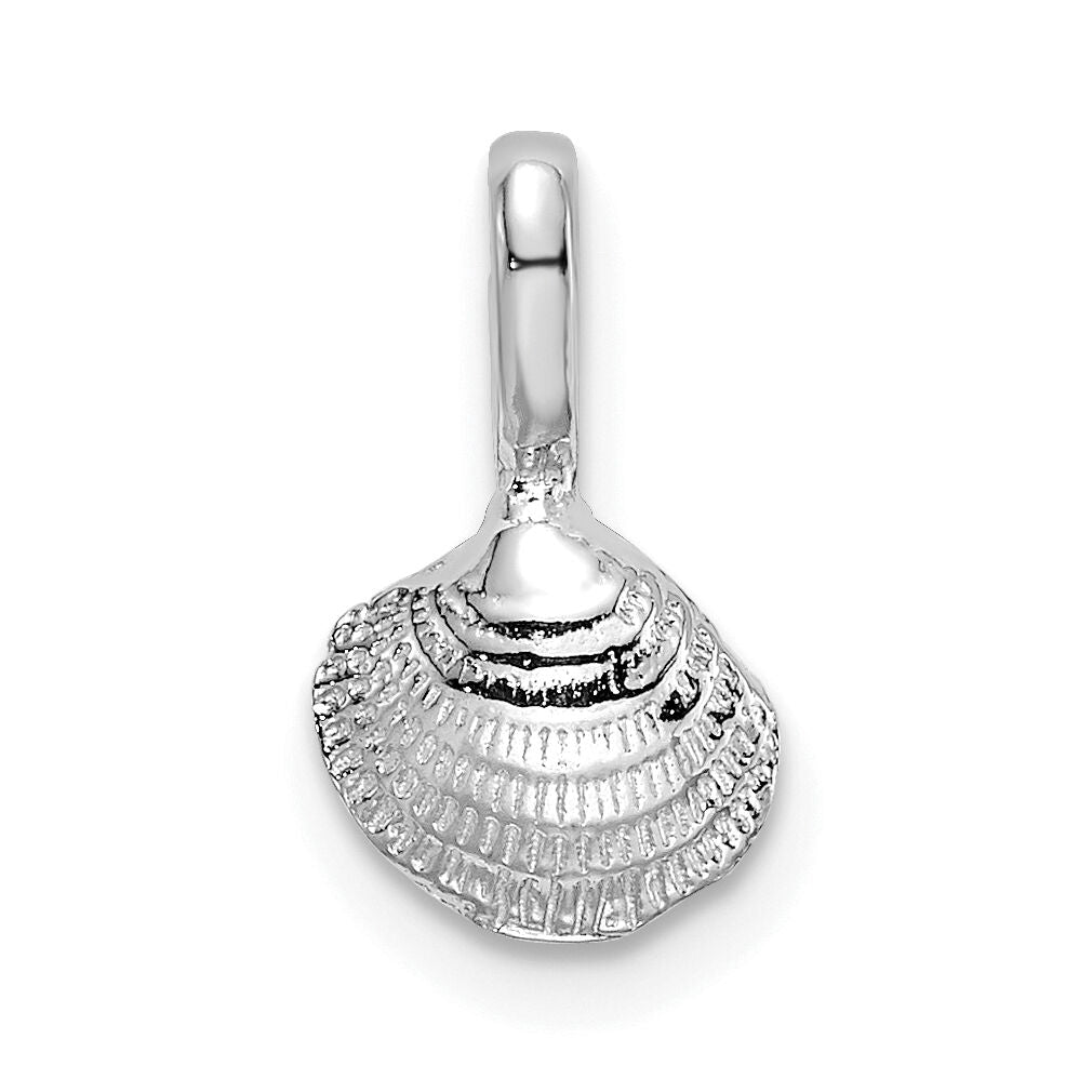 14K White Gold Mini Clam Shell Charm-K7940W