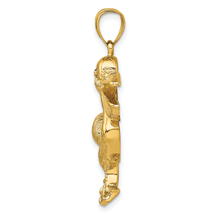 14K Textured Pelican Charm-K7941