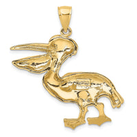 14K Textured Pelican Charm-K7941