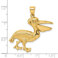14K Textured Pelican Charm-K7941