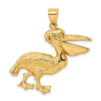 14K Textured Pelican Charm-K7941