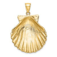 14K Textured Scallop Shell Charm-K7942