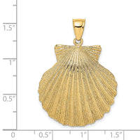 14K Textured Scallop Shell Charm-K7942