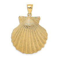 14K Textured Scallop Shell Charm-K7942