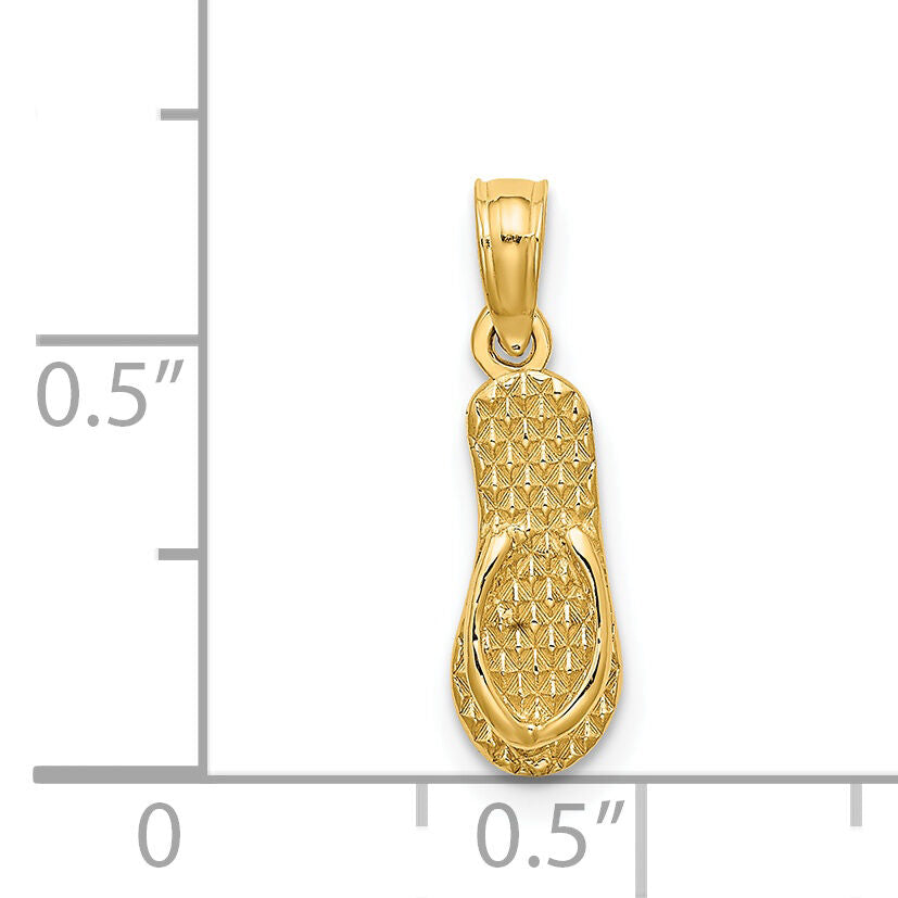 14K 3D LBI (Long Beach Island) Single Flip-flop Charm-K7943
