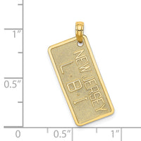 14K NEW JERSEY-LBI (Long Beach Island) License Plate Charm-K7944