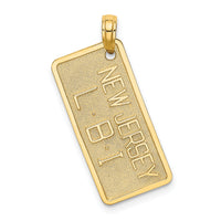 14K NEW JERSEY-LBI (Long Beach Island) License Plate Charm-K7944