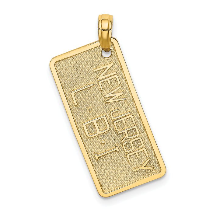 14K NEW JERSEY-LBI (Long Beach Island) License Plate Charm-K7944