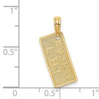 14K NEW JERSEY-LBI (Long Beach Island) License Plate Charm-K7945