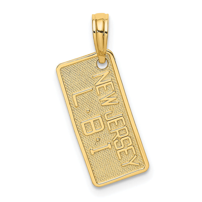 14K NEW JERSEY-LBI (Long Beach Island) License Plate Charm-K7945