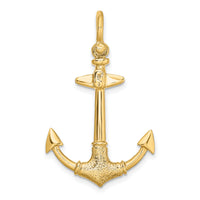 14K 3-D Textured Anchor Charm-K7946