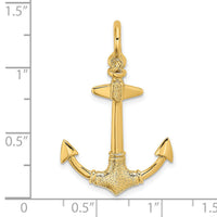 14K 3-D Textured Anchor Charm-K7946