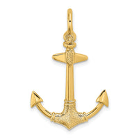 14K 3-D Textured Anchor Charm-K7946