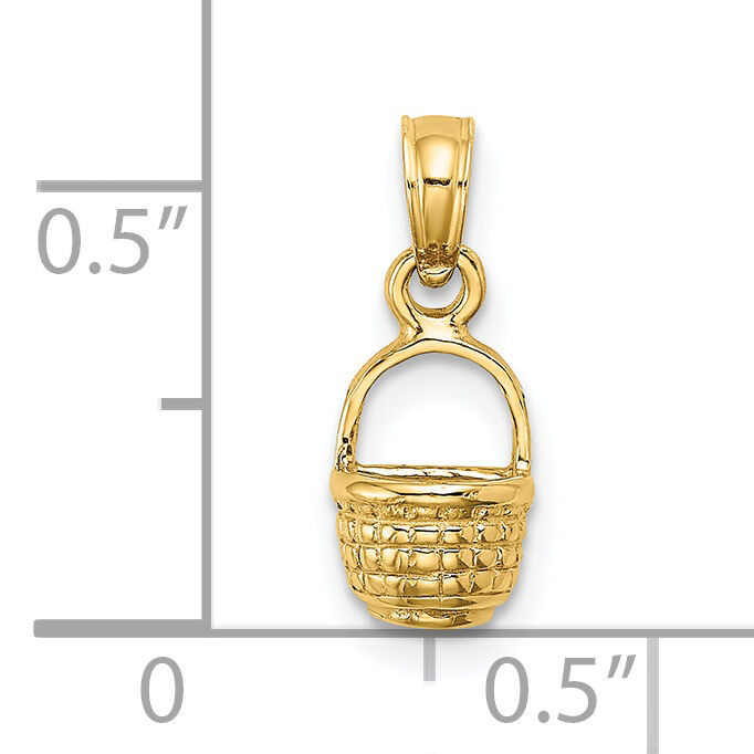 14K 2-D Flat Back Mini Basket Charm-K7947