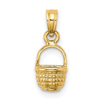14K 2-D Flat Back Mini Basket Charm-K7947