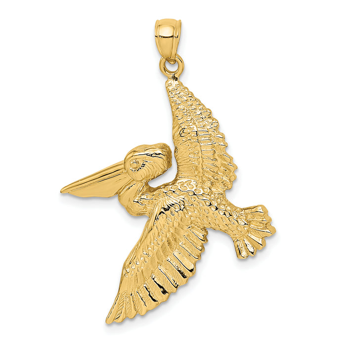 14K Flying Pelican Charm-K7948