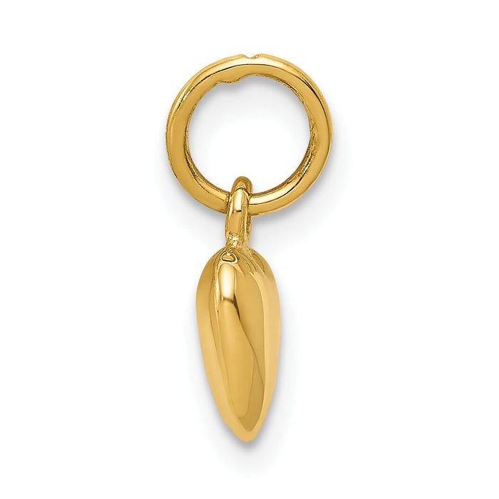14K Polished 3-D Puffed Heart Charm-K795
