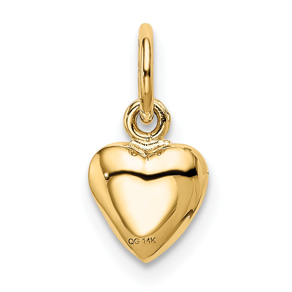 14K Polished 3-D Puffed Heart Charm-K795