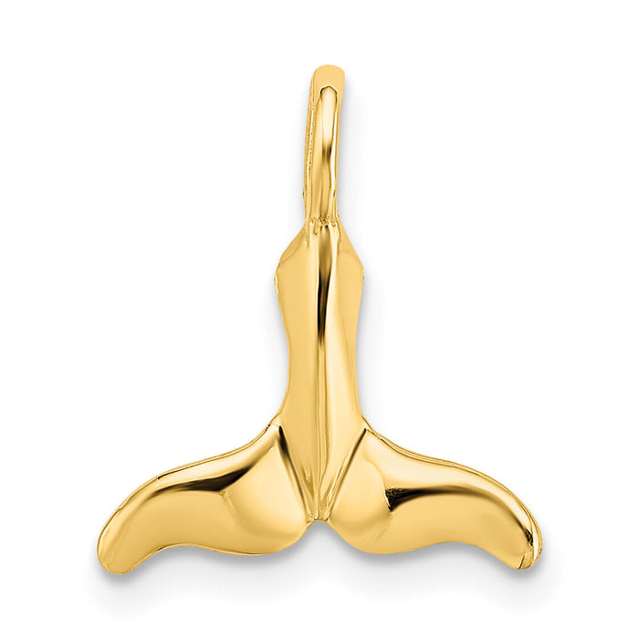 14K Polished Mini Whale Tail Charm-K7952