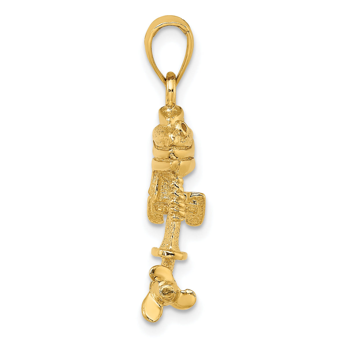 14K 3-D Moveable Boat Engine Charm-K7953