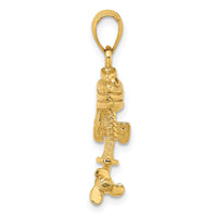 14K 3-D Moveable Boat Engine Charm-K7953