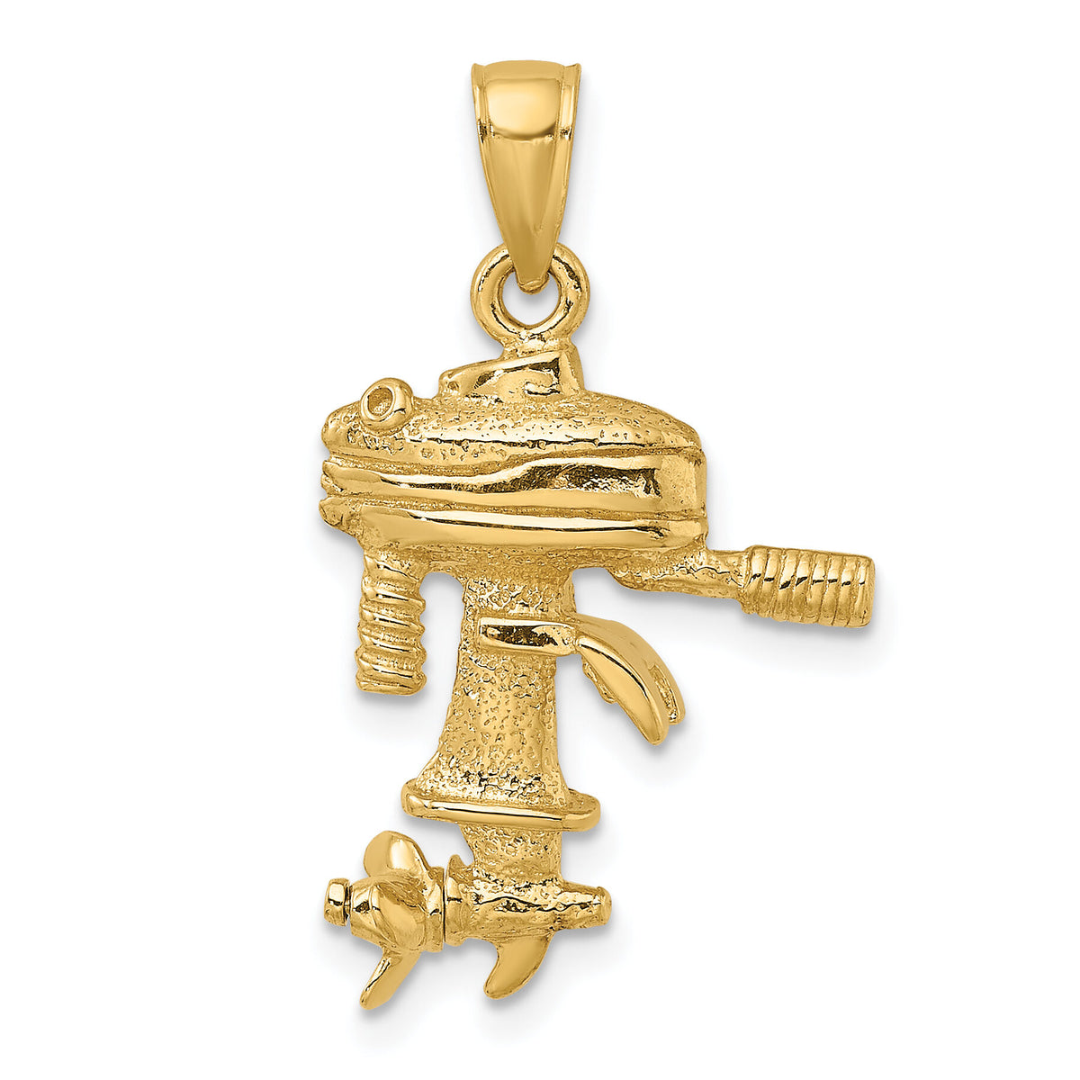 14K 3-D Moveable Boat Engine Charm-K7953