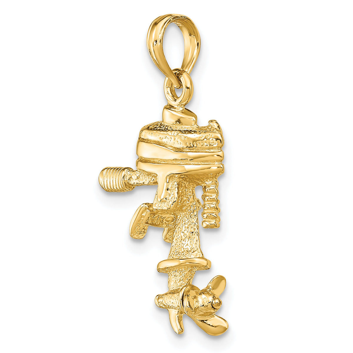14K 3-D Moveable Boat Engine Charm-K7953