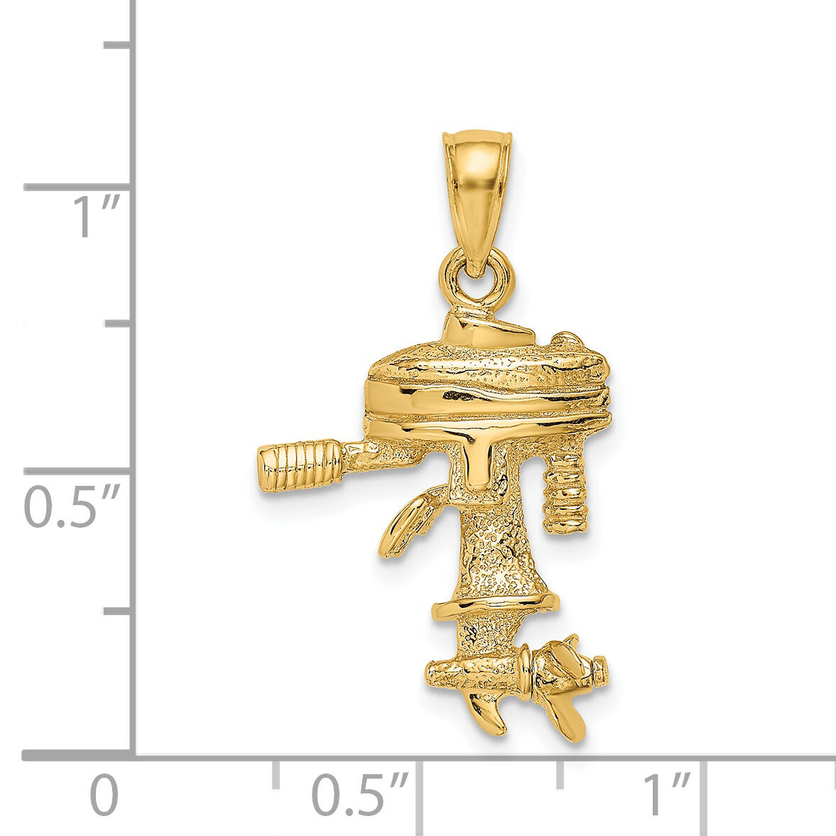 14K 3-D Moveable Boat Engine Charm-K7953