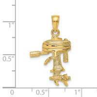 14K 3-D Moveable Boat Engine Charm-K7953