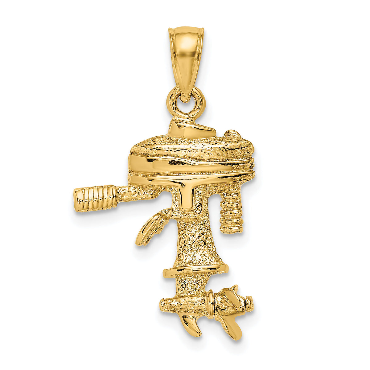 14K 3-D Moveable Boat Engine Charm-K7953