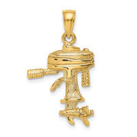 14K 3-D Moveable Boat Engine Charm-K7953
