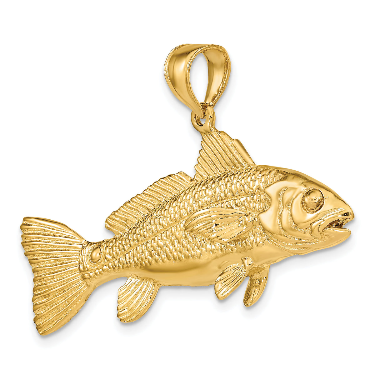 14K 3-D Red Fish Charm-K7954