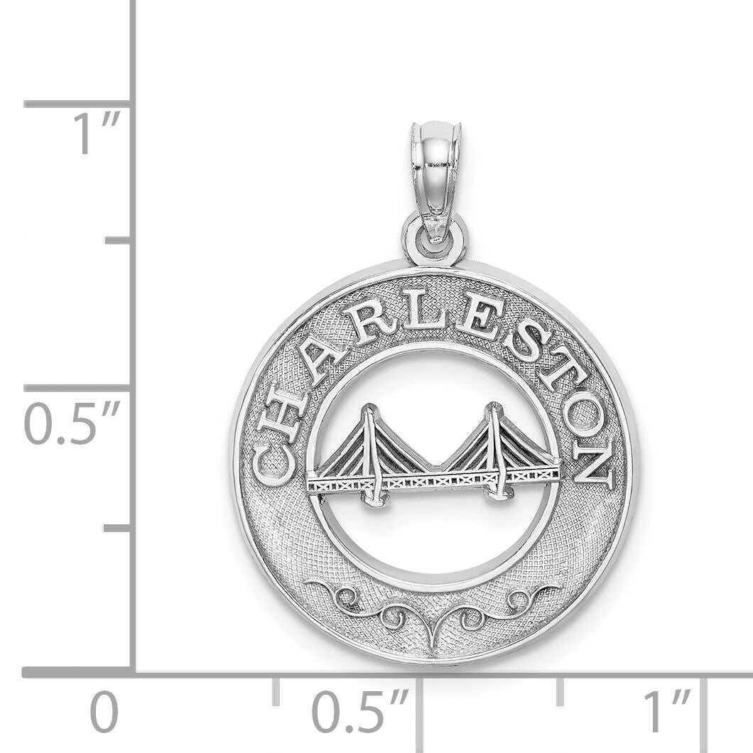 14K White Gold CHARLESTON Bridge Charm-K7955W