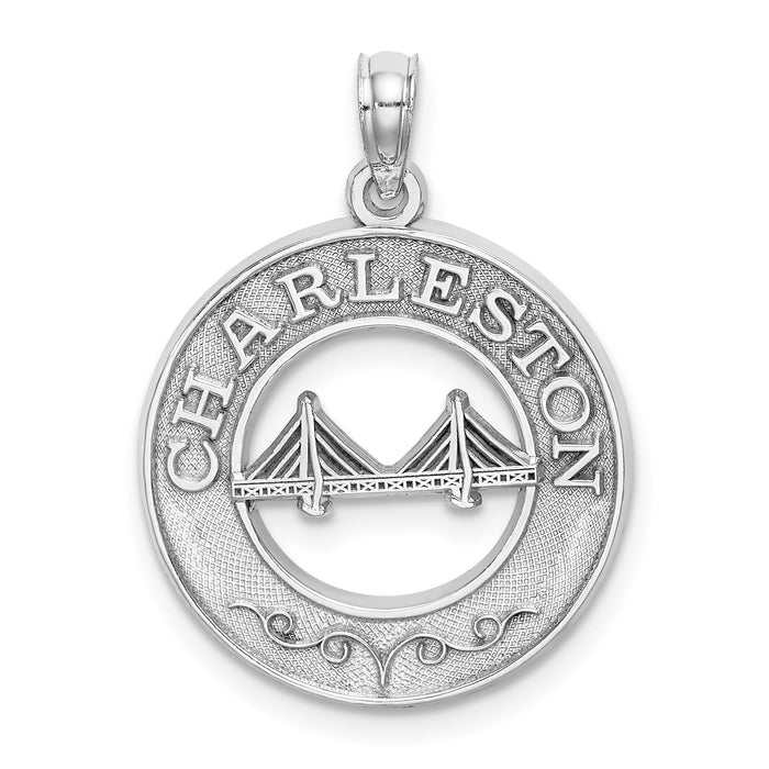 14K White Gold CHARLESTON Bridge Charm-K7955W