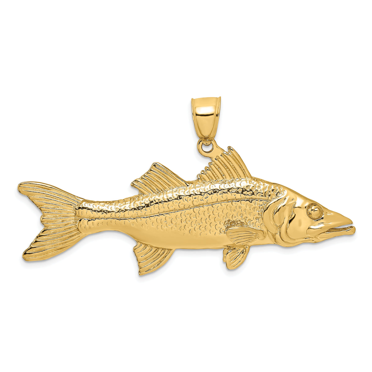 14K 3-D Snook Fish Charm-K7959