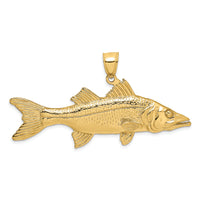 14K 3-D Snook Fish Charm-K7959