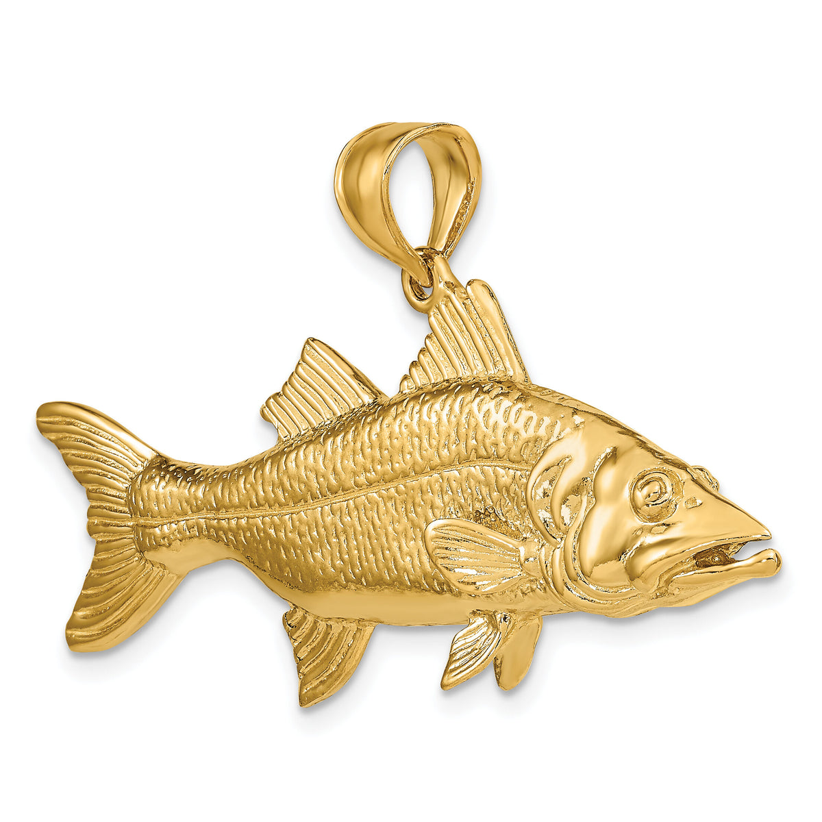 14K 3-D Snook Fish Charm-K7959