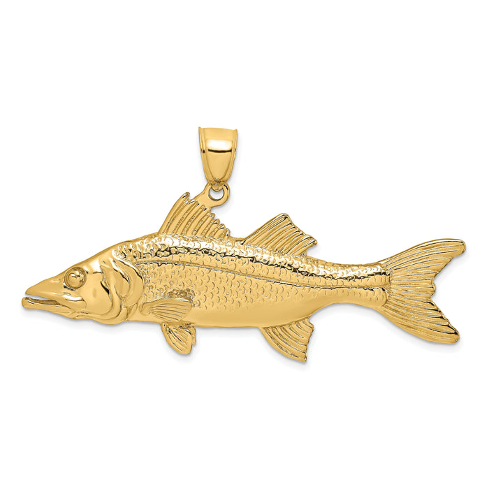 14K 3-D Snook Fish Charm-K7959