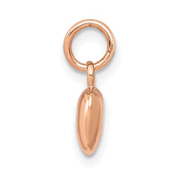 14K Rose Polished 3-D Puffed Heart Charm-K796