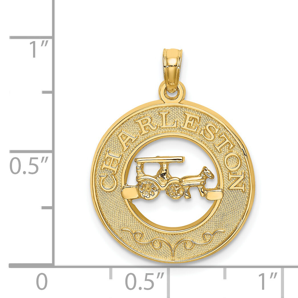 14K CHARLESTON w/Horse and Cart Charm-K7961