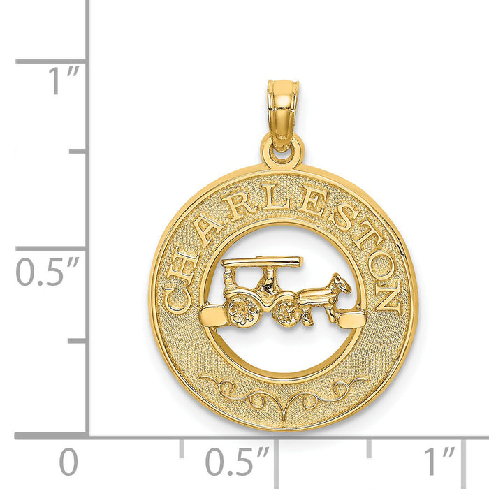 14K CHARLESTON w/Horse and Cart Charm-K7961