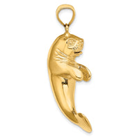 14K 3-D Polished Manatee Charm-K7963