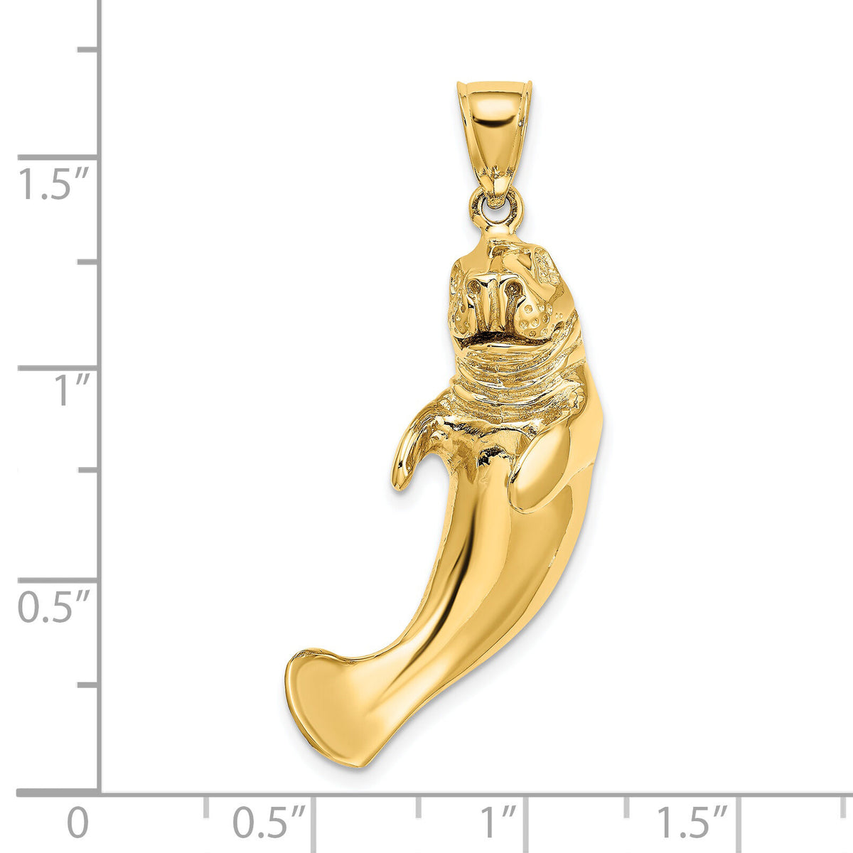 14K 3-D Polished Manatee Charm-K7963