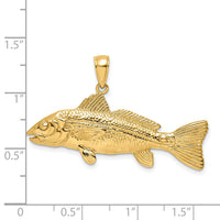 14K 3-D Red Fish Charm-K7968