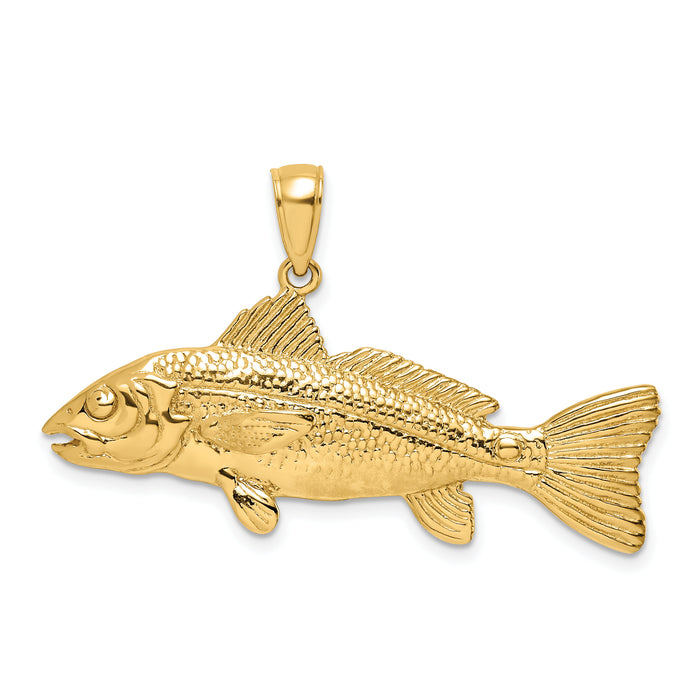 14K 3-D Red Fish Charm-K7968