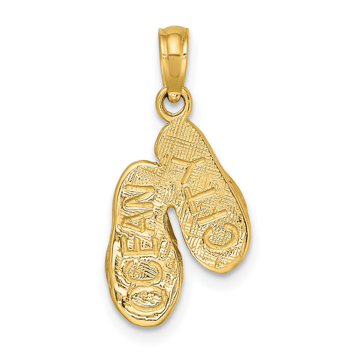 14K  3D OCEAN CITY Double Flip-flop Charm-K7970