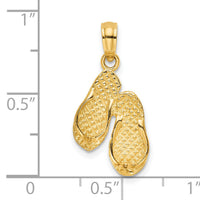 14K  3D OCEAN CITY Double Flip-flop Charm-K7970